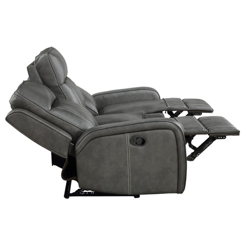 Salizar 3-piece Upholstered Reclining Sofa Set GreyGrey
