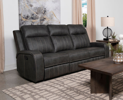 Salizar Upholstered Track Arm Motion Sofa GreyGrey