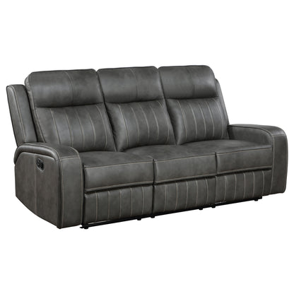 Prentiss Upholstered Track Arm Motion Sofa Grey