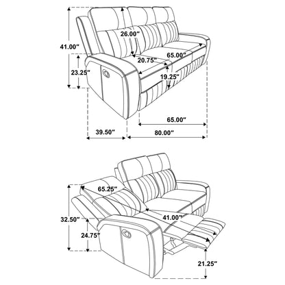 Prentiss Upholstered Track Arm Motion Sofa Grey