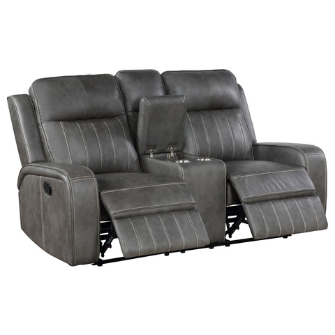 Salizar Upholstered Track Arm Motion Loveseat GreyGrey