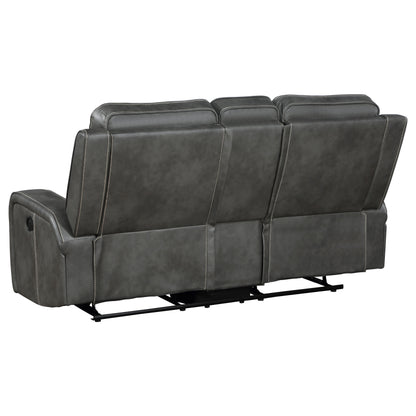 Prentiss Upholstered Track Arm Motion Loveseat Grey