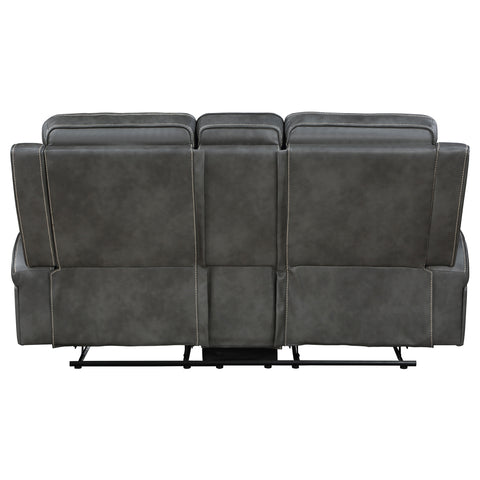 Salizar Upholstered Track Arm Motion Loveseat GreyGrey