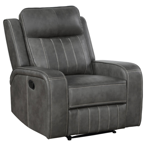 Salizar Upholstered Track Arm Recliner GreyGrey