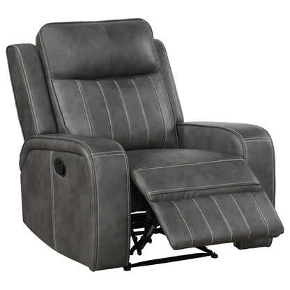 Prentiss Upholstered Track Arm Recliner Grey