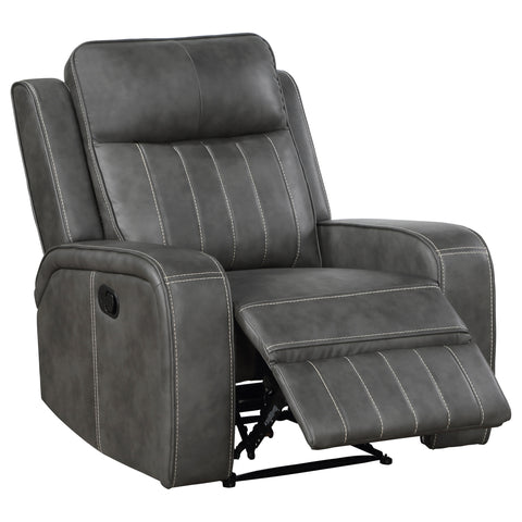 Salizar Upholstered Track Arm Recliner GreyGrey