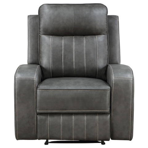 Salizar Upholstered Track Arm Recliner GreyGrey