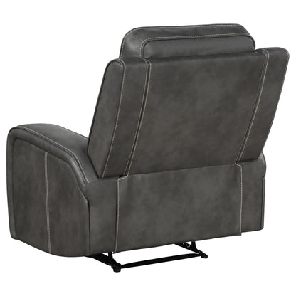 Prentiss Upholstered Track Arm Recliner Grey