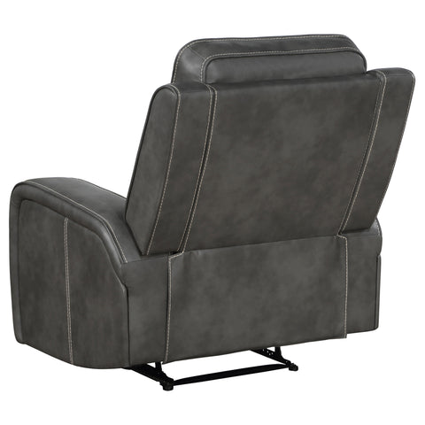 Salizar Upholstered Track Arm Recliner GreyGrey