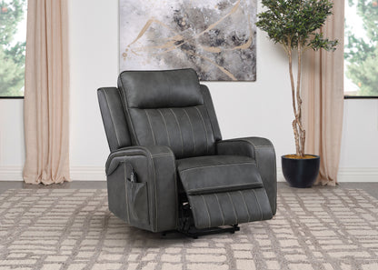 Salizar Upholstered Power Lift Recliner Chair GreyGrey