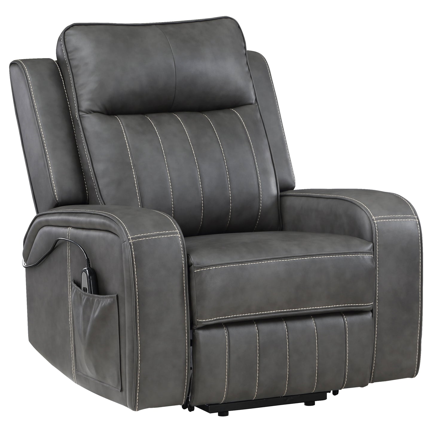salizar upholstered power lift recliner chair greygrey