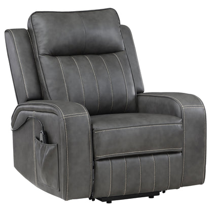 Salizar Upholstered Power Lift Recliner Chair GreyGrey