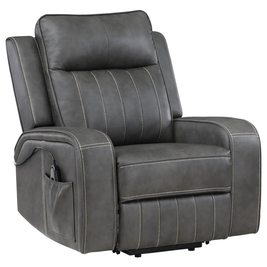 Salizar Upholstered Power Lift Recliner Chair GreyGrey