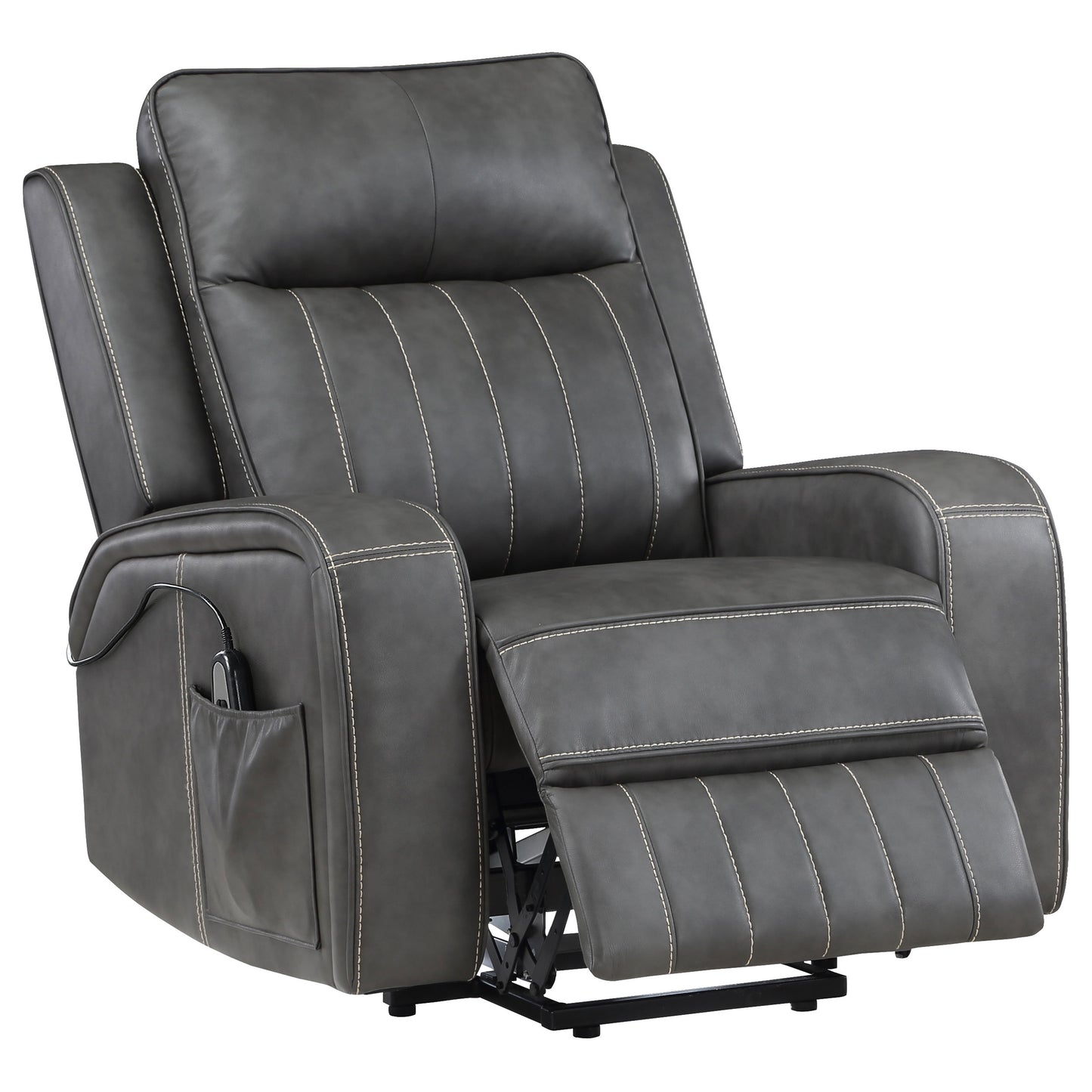 salizar upholstered power lift recliner chair greygrey