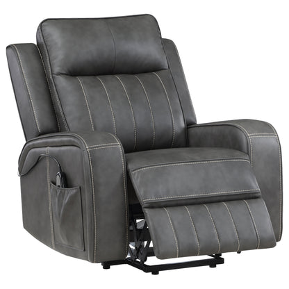 Salizar Upholstered Power Lift Recliner Chair GreyGrey