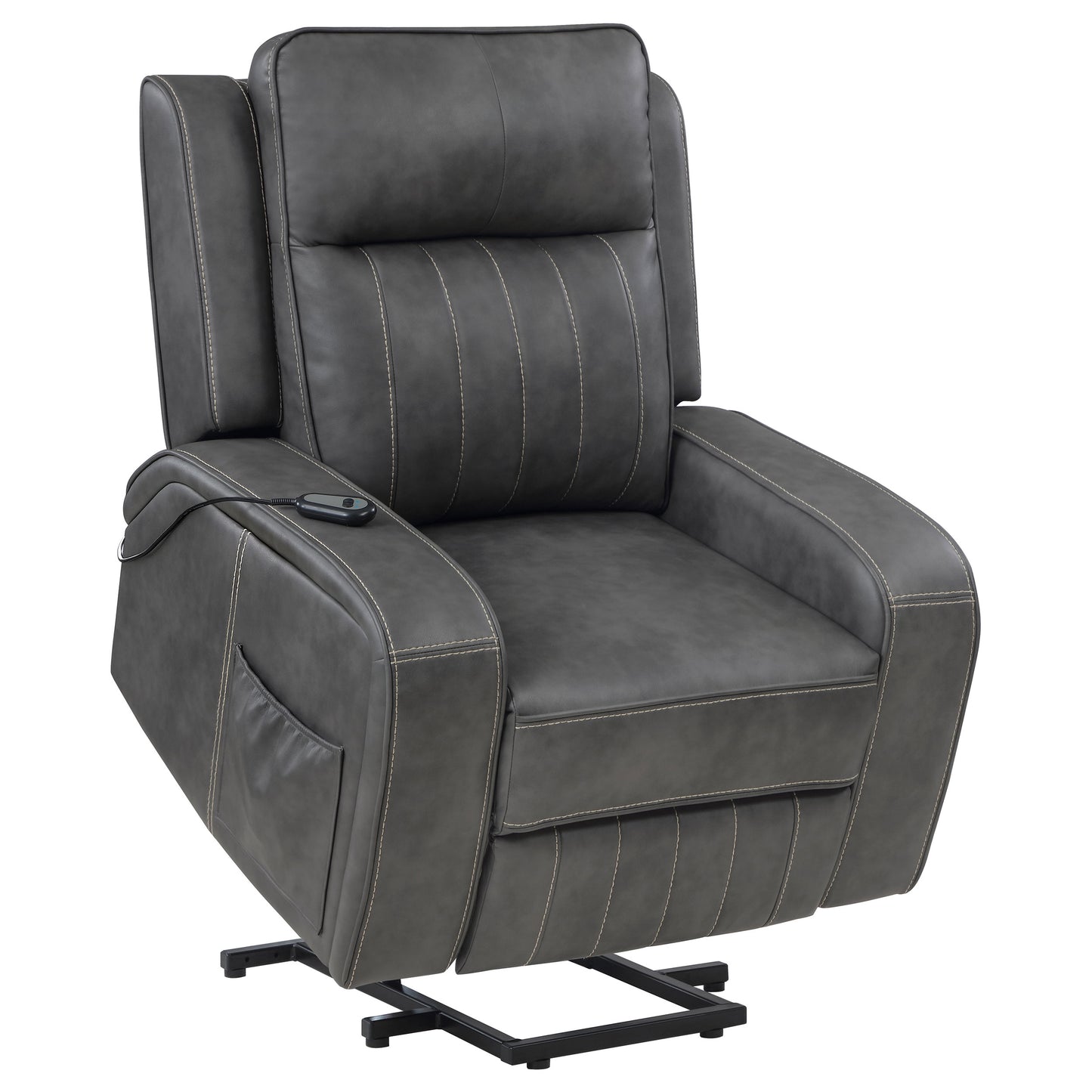 salizar upholstered power lift recliner chair greygrey