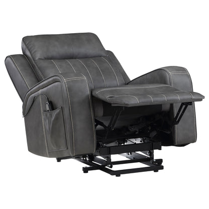 Salizar Upholstered Power Lift Recliner Chair GreyGrey