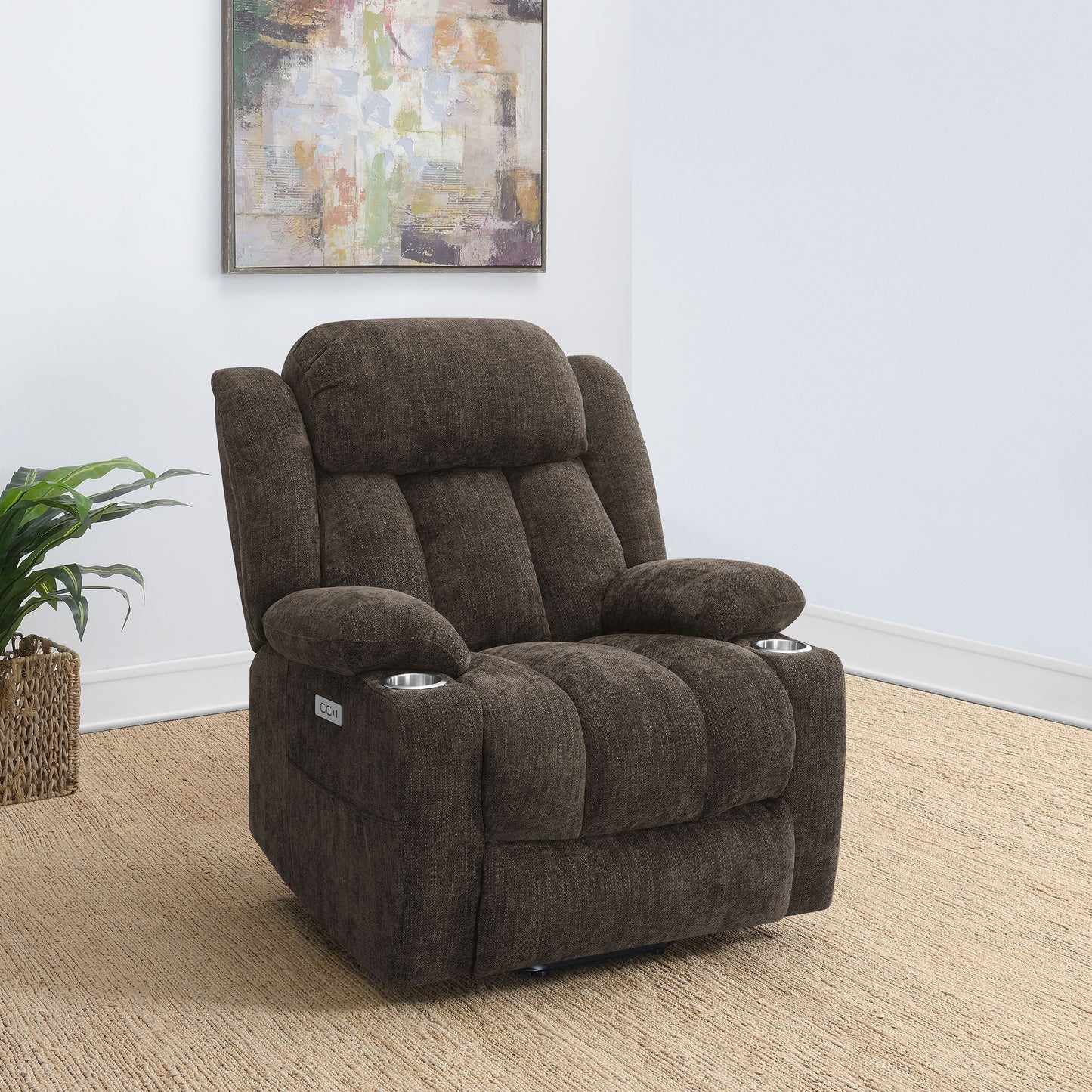 riona upholstered power lift recliner chair dark brown