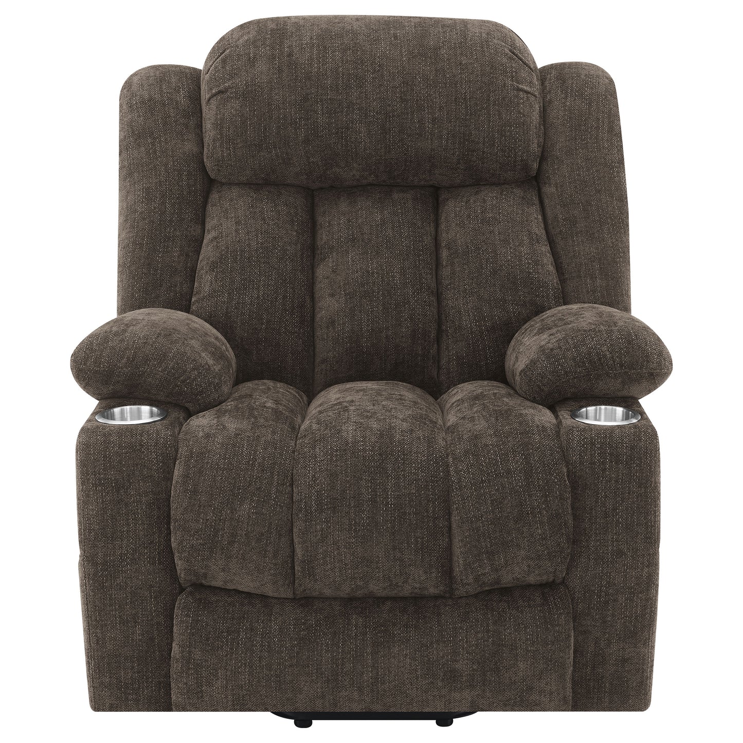 riona upholstered power lift recliner chair dark brown