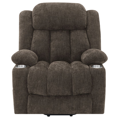 Riona Upholstered Power Lift Recliner Chair Dark Brown