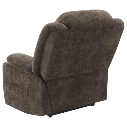 Riona Upholstered Power Lift Recliner Chair Dark Brown