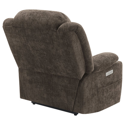 Riona Upholstered Power Lift Recliner Chair Dark Brown