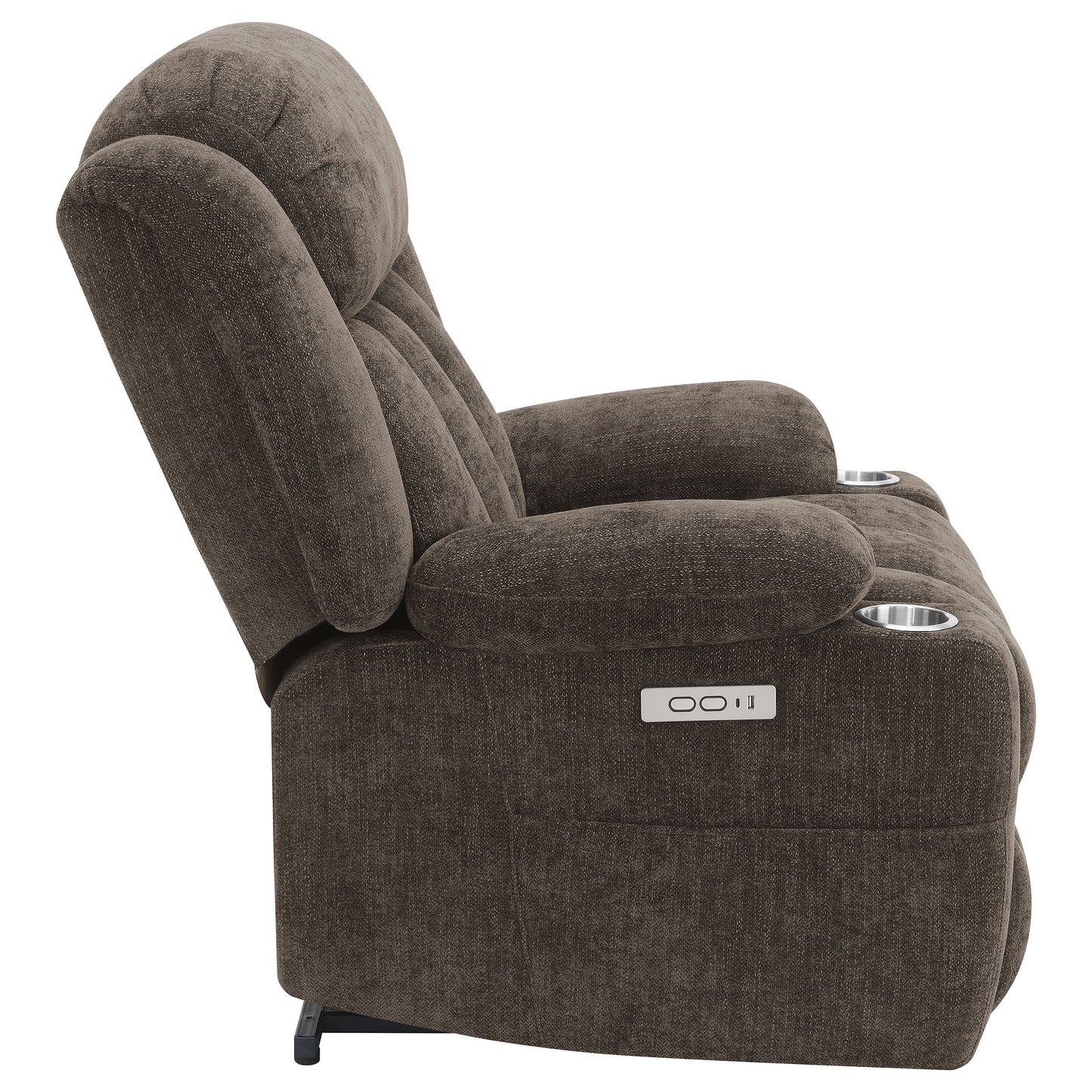 riona upholstered power lift recliner chair dark brown