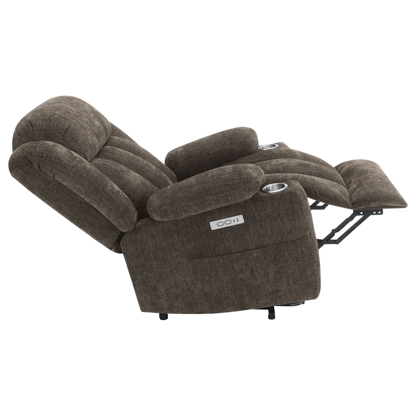 riona upholstered power lift recliner chair dark brown