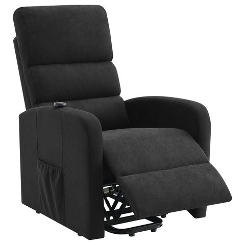 Ayelet Upholstered Power Lift Recliner with Remote Black