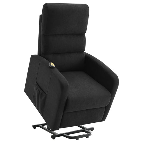 Ayelet Upholstered Power Lift Recliner with Remote Black