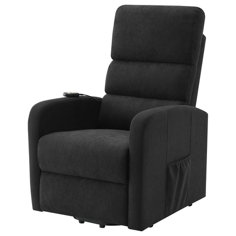 Ayelet Upholstered Power Lift Recliner with Remote Black