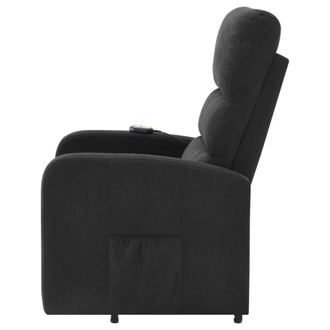Ayelet Upholstered Power Lift Recliner with Remote Black