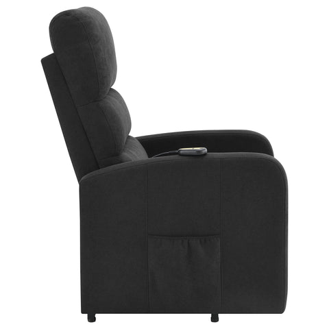 Ayelet Upholstered Power Lift Recliner with Remote Black
