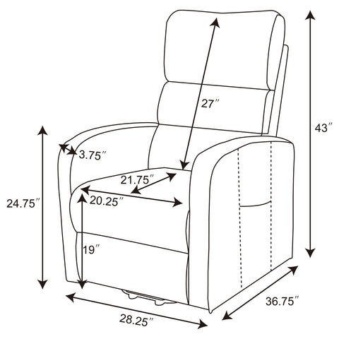Ayelet Upholstered Power Lift Recliner with Remote Black