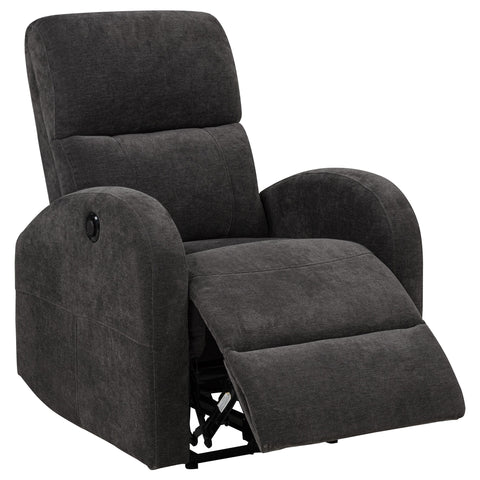 Alevera Fabric Upholstered Power Recliner Chair Charcoal Grey