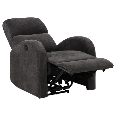 Alevera Fabric Upholstered Power Recliner Chair Charcoal Grey