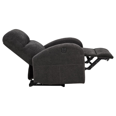 Alevera Fabric Upholstered Power Recliner Chair Charcoal Grey