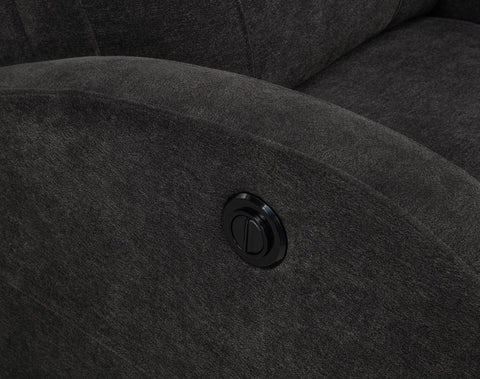 Alevera Fabric Upholstered Power Recliner Chair Charcoal Grey