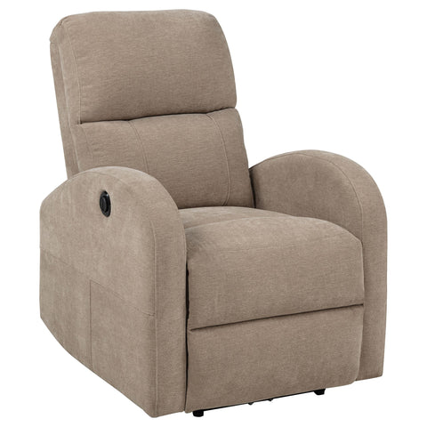 Alevera Fabric Upholstered Power Recliner Chair Camel