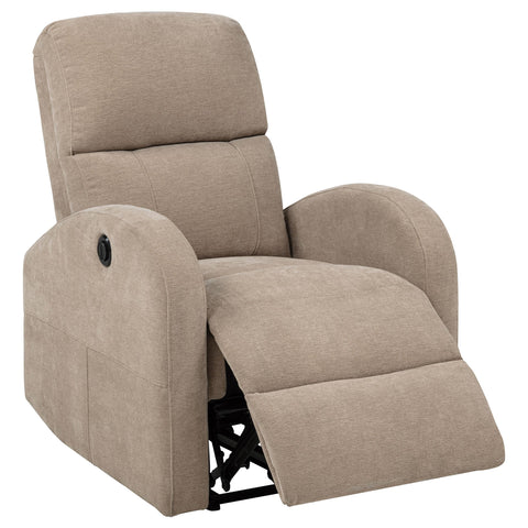 Alevera Fabric Upholstered Power Recliner Chair Camel