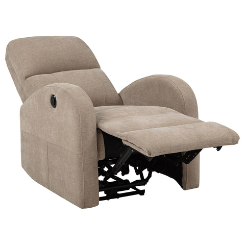 Alevera Fabric Upholstered Power Recliner Chair Camel