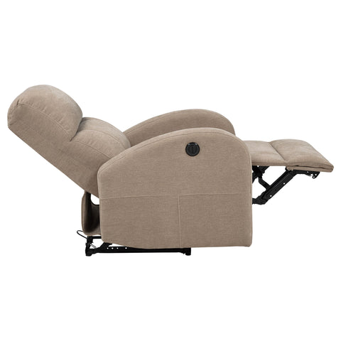 Alevera Fabric Upholstered Power Recliner Chair Camel