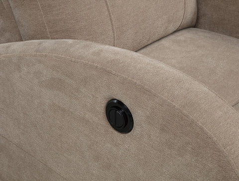 Alevera Fabric Upholstered Power Recliner Chair Camel