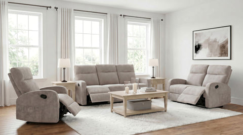 Campus Chenille Manual Reclining Sofa Sand