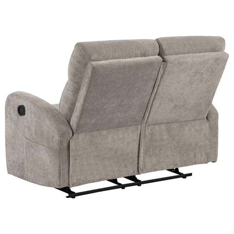 Campus Chenille Manual Reclining Loveseat Sand
