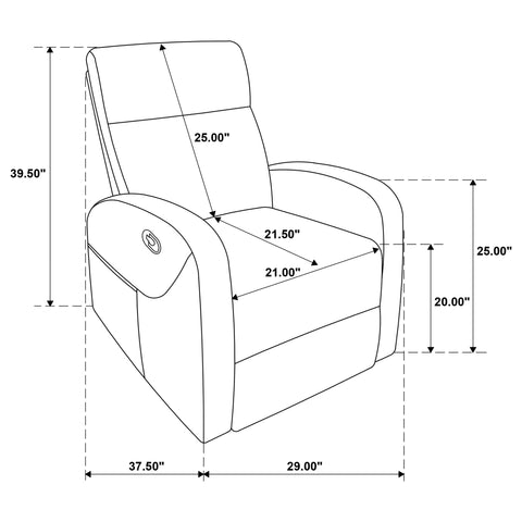 Campus Chenille Manual Recliner Sand