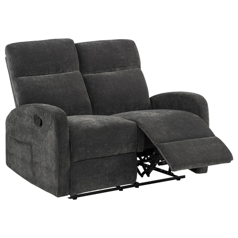 Campus 3-piece Chenille Manual Reclining Sofa Set Charcoal Grey