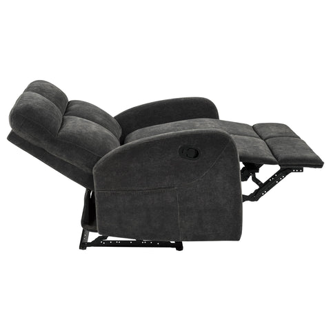 Campus 3-piece Chenille Manual Reclining Sofa Set Charcoal Grey