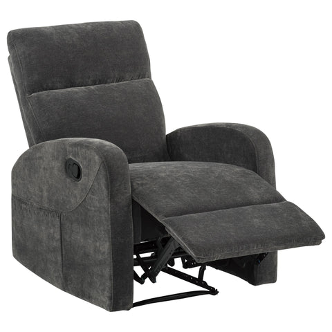 Campus 3-piece Chenille Manual Reclining Sofa Set Charcoal Grey