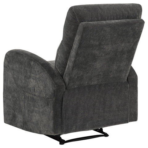 Campus 3-piece Chenille Manual Reclining Sofa Set Charcoal Grey
